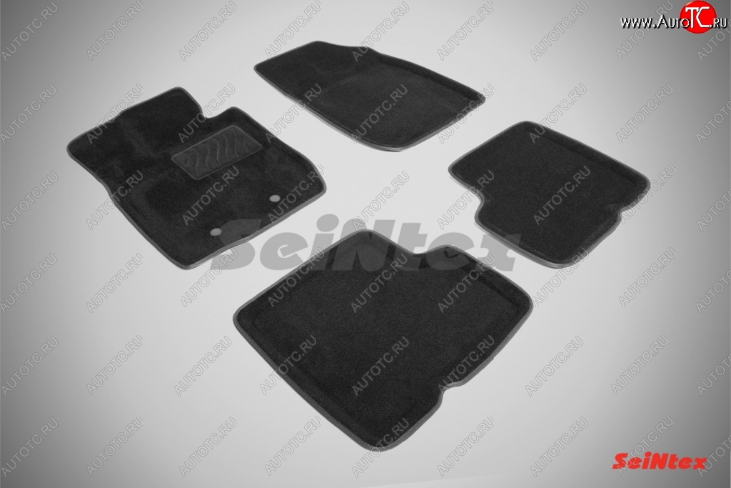 4 799 р. Износостойкие коврики в салон SeiNtex Premium 3D 4 шт. (ворсовые, черные)  Renault Duster  HS (2010-2015)  с доставкой в г. Калуга