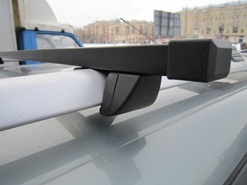 Комплект поперечин с крепежом для рейлингов INTER Nissan Terrano D10 рестайлинг (2016-2022)  (Чёрные квадратные стальные, 1200 мм)