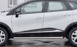 16 999 р. Защита порогов из круглой трубы диаметром 63 мм SLITKOFF Renault Kaptur дорестайлинг (2016-2020)  с доставкой в г. Калуга. Увеличить фотографию 4