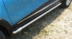 10 899 р. Защита порогов из круглой трубы диаметром 57 мм Slitkoff  Renault Kaptur (2016-2024) (Для автомобиля 2WD)  с доставкой в г. Калуга. Увеличить фотографию 1