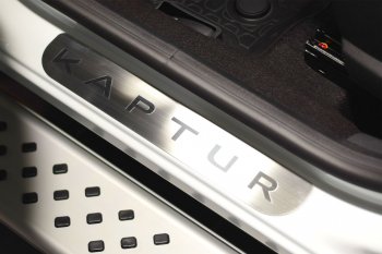2 359 р. Накладки в проем дверей (4 шт) (НПС) RENAULT Kaptur 2016-  Renault Kaptur (2016-2024) (Нержавейка)  с доставкой в г. Калуга. Увеличить фотографию 2