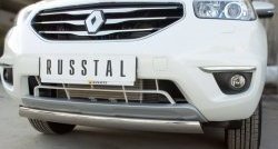 19 099 р. Защита переднего бампера (Ø75х42 мм, нержавейка) Russtal  Renault Koleos  1 (2011-2016)  с доставкой в г. Калуга. Увеличить фотографию 2