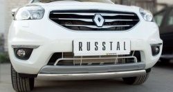 19 099 р. Защита переднего бампера (Ø75х42 мм, нержавейка) Russtal  Renault Koleos  1 (2011-2016)  с доставкой в г. Калуга. Увеличить фотографию 3