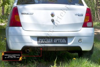 2 499 р. Диффузор на задний бампер RA (под окраску)  Renault Logan  1 (2004-2010) (Неокрашенный)  с доставкой в г. Калуга. Увеличить фотографию 3