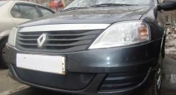 2 199 р. Защитная сетка на бампер Russtal (черная) Renault Logan 1 дорестайлинг (2004-2010)  с доставкой в г. Калуга. Увеличить фотографию 1