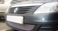 2 249 р. Защитная сетка на бампер Russtal (хром)  Renault Logan  1 (2004-2010)  с доставкой в г. Калуга. Увеличить фотографию 1