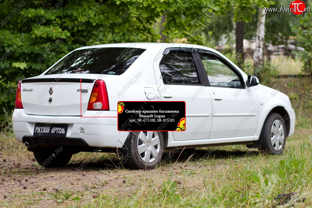 1 739 р. Лип спойлер RA  Renault Logan  1 (2004-2010) (Неокрашенный)  с доставкой в г. Калуга