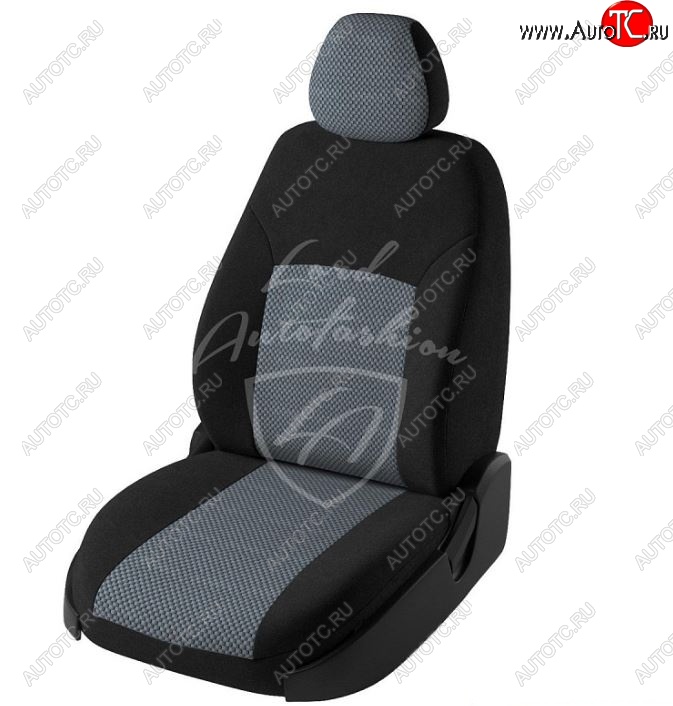 6 499 р. Чехлы для сидений Lord Autofashion Дублин (жаккард)  Renault Logan  1 (2004-2016) (Черный, вставка Стежок серый)  с доставкой в г. Калуга