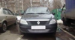 1 899 р. Сетка на бампер Russtal (хром) Renault Logan 1 рестайлинг (2010-2016)  с доставкой в г. Калуга. Увеличить фотографию 4