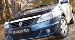 Защитная сетка решетки переднего бампера РА Renault (Рено) Logan (Логан)  1 (2010-2016) 1 рестайлинг