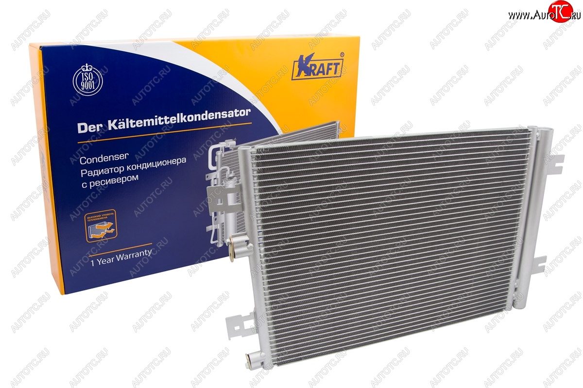 6 449 р. Радиатор кондиционера KRAFT Renault Logan 2 дорестайлинг (2014-2018)  с доставкой в г. Калуга