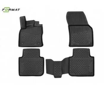 Комплект 3D ковриков салона Format (повышенная износостойкость). Renault Logan 2 рестайлинг (2018-2024)  (Черные)