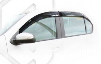 2 079 р. Дефлектора окон CA-Plastiс  Renault Logan  2 (2014-2018) (Classic полупрозрачный, Без хром.молдинга)  с доставкой в г. Калуга. Увеличить фотографию 1