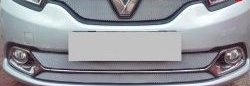 1 859 р. Нижняя сетка на бампер (Privilege, Luxe) Russtal (хром)  Renault Logan  2 (2014-2018)  с доставкой в г. Калуга. Увеличить фотографию 1