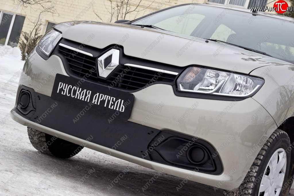 1 089 р. Зимняя заглушка переднего бампера RA  Renault Logan  2 (2014-2018)  с доставкой в г. Калуга