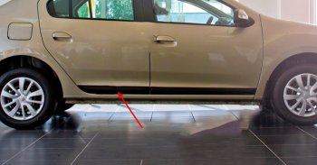 669 р. Молдинг двери RA (задний правый)  Renault Logan  2 - Logan Stepway (Поверхность глянец (под окраску))  с доставкой в г. Калуга. Увеличить фотографию 1