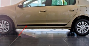 999 р. Молдинг двери RA (передний левый)  Renault Logan  2 - Logan Stepway (Поверхность глянец под покраску, Неокрашенный)  с доставкой в г. Калуга. Увеличить фотографию 1