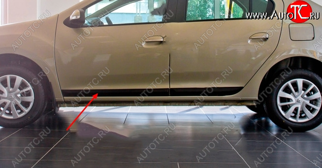 999 р. Молдинг двери RA (передний левый)  Renault Logan  2 - Logan Stepway (Поверхность глянец под покраску, Неокрашенный)  с доставкой в г. Калуга