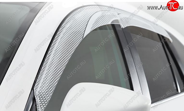 2 059 р. Дефлектор капота CA-Plastiс exclusive  Renault Sandero  (BS) (2009-2014) (Серия Art белая, Без хром.молдинга)  с доставкой в г. Калуга