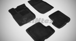 4 299 р. Износостойкие коврики в салон SeiNtex Premium 3D 4 шт. (ворсовые, черные)  Renault Sandero  (BS) (2009-2014)  с доставкой в г. Калуга. Увеличить фотографию 1