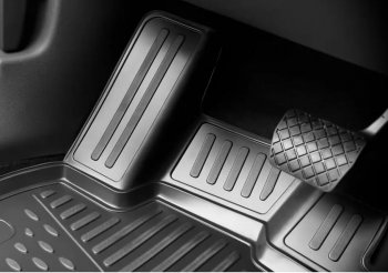 3 499 р. Комплект 3D ковриков салона Format (повышенная износостойкость). Renault Sandero (B8) рестайлинг (2018-2024) (Черные)  с доставкой в г. Калуга. Увеличить фотографию 2