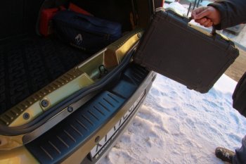 1 089 р. Накладка защитная на задний бампер Yuago Renault Sandero (B8) дорестайлинг (2014-2018)  с доставкой в г. Калуга. Увеличить фотографию 2