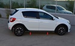 2 849 р. Комплект порогов KART RS NEW Renault Sandero (B8) дорестайлинг (2014-2018) (Неокрашенные)  с доставкой в г. Калуга. Увеличить фотографию 1