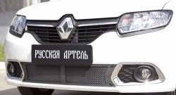 2 099 р. Защитная сетка решетки переднего бампера РА  Renault Sandero  (B8) (2014-2018)  с доставкой в г. Калуга. Увеличить фотографию 1