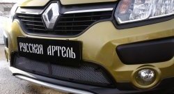 2 079 р. Защитная сетка решетки переднего бампера РА Renault Sandero Stepway (B8) дорестайлинг (2014-2018)  с доставкой в г. Калуга. Увеличить фотографию 1