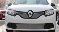 1 539 р. Нижняя сетка на бампер Stepway Russtal (хром)  Renault Sandero  (B8) (2014-2018)  с доставкой в г. Калуга. Увеличить фотографию 1