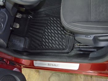 1 849 р. Комплект накладок на ковролин порогов Kart RS  Renault Sandero  (B8) (2014-2018)  с доставкой в г. Калуга. Увеличить фотографию 1