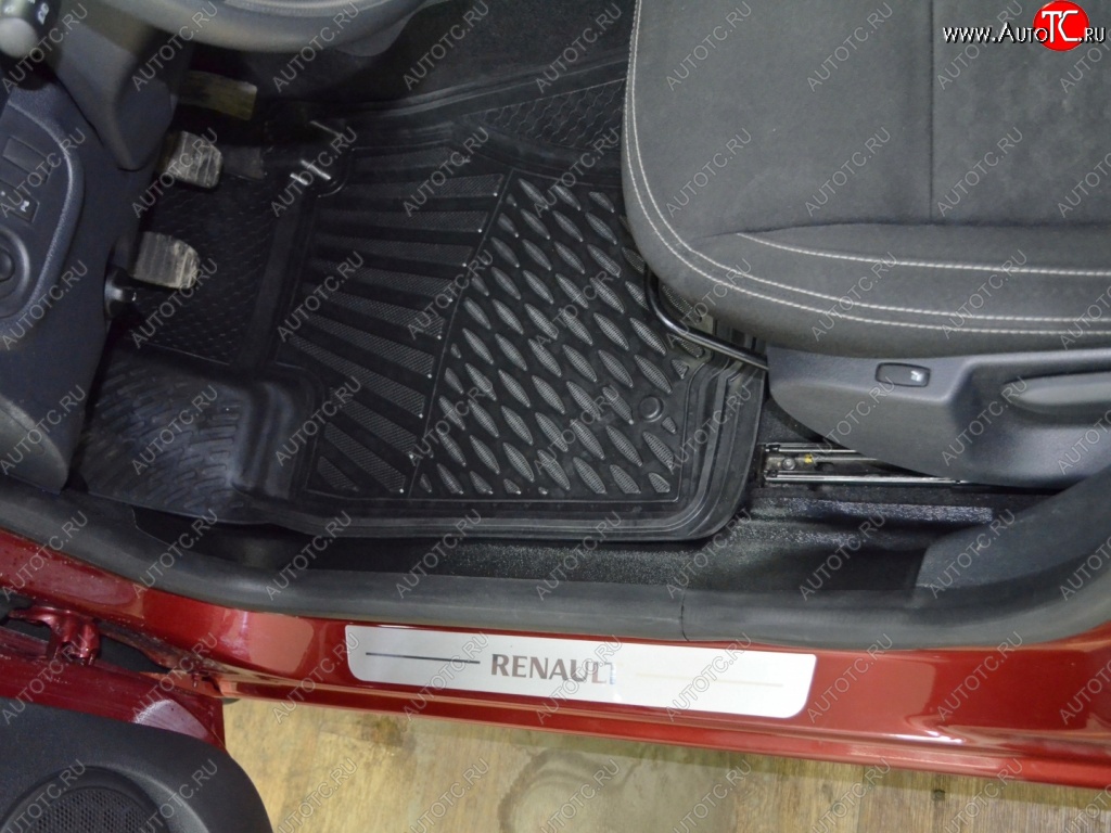 1 849 р. Комплект накладок на ковролин порогов Kart RS  Renault Sandero  (B8) (2014-2018)  с доставкой в г. Калуга
