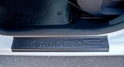 1 889 р. Накладки на порожки автомобиля RA (комплект)  Renault Sandero  (B8) (2014-2024)  с доставкой в г. Калуга. Увеличить фотографию 4