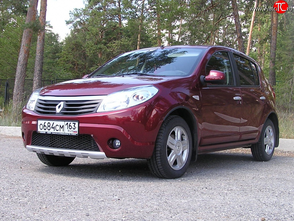 2 799 р. Низкая накладка Kart на передний бампер Renault Sandero (BS) (2009-2014) (Неокрашенная)  с доставкой в г. Калуга
