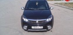 4 249 р. Высокая Накладка Kart на передний бампер  Renault Sandero  (BS) (2009-2014) (Неокрашенная)  с доставкой в г. Калуга. Увеличить фотографию 1