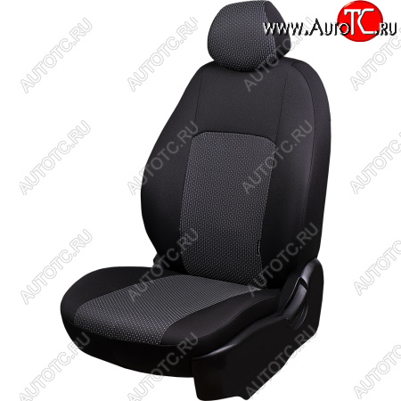 6 649 р. Чехлы сидений Lord Autofashion Дублин (жаккард, 60/40, раздельная задняя спинка и сиденье, подлокотник, 3Г-образ. подголовника)  Mazda 6  GH (2007-2012) (Чёрный, Сеул серый)  с доставкой в г. Калуга