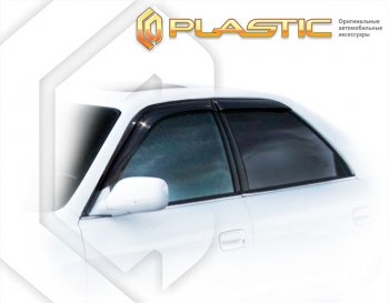 2 079 р. Ветровики дверей CA-Plastic Toyota Cresta X100 рестайлинг (1998-2001) (Classic полупрозрачный, без хром. молдинга)  с доставкой в г. Калуга. Увеличить фотографию 1