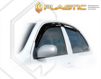 1 989 р. Ветровики дверей CA-Plastic  Nissan March  3 K12 (2005-2007) (Classic полупрозрачный, Без хром. молдинга)  с доставкой в г. Калуга. Увеличить фотографию 1