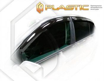 2 169 р. Ветровики дверей CA-Plastic Renault Megane седан  рестайлинг (2006-2009) (Classic полупрозрачный, Без хром. молдинга)  с доставкой в г. Калуга. Увеличить фотографию 1