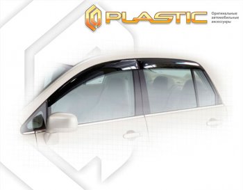 2 139 р. Ветровики дверей CA-Plastic  Nissan Tiida Latio  C11 (2004-2012) (Classic полупрозрачный, Крепление на клипсы)  с доставкой в г. Калуга. Увеличить фотографию 1
