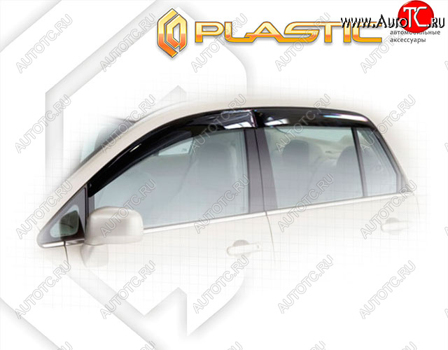 2 139 р. Ветровики дверей CA-Plastic  Nissan Tiida Latio  C11 (2004-2012) (Classic полупрозрачный, Крепление на клипсы)  с доставкой в г. Калуга