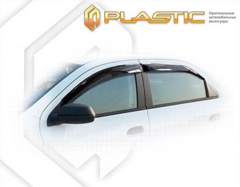 2 169 р. Ветровики дверей CA-Plastic  Chevrolet Cobalt (2011-2024) (Classic полупрозрачный, Без хром. молдинга)  с доставкой в г. Калуга. Увеличить фотографию 1