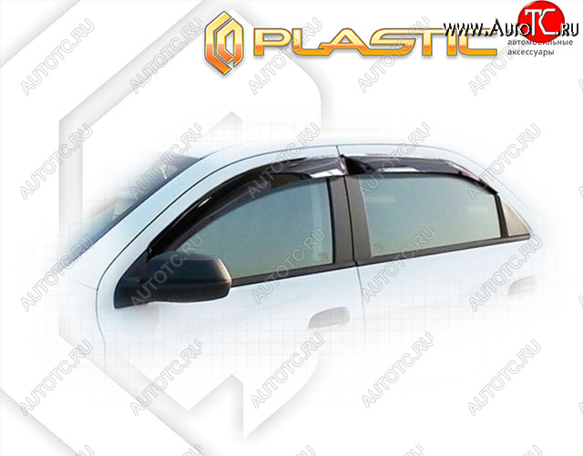 2 169 р. Ветровики дверей CA-Plastic  Chevrolet Cobalt (2011-2024) (Classic полупрозрачный, Без хром. молдинга)  с доставкой в г. Калуга