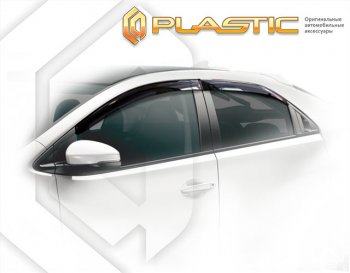 2 079 р. Ветровики дверей CA-Plastic  Honda Civic  9 (2011-2016) (Classic полупрозрачный, Без хром. молдинга)  с доставкой в г. Калуга. Увеличить фотографию 1