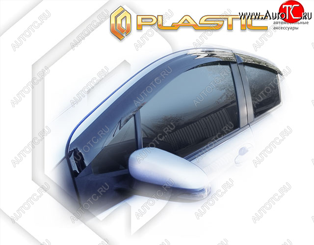 2 169 р. Дефлектора окон CA-Plastic Toyota Vitz XP130 хэтчбэк 5 дв. дорестайлинг (2010-2014) (Classic полупрозрачный, Без хром. молдинга)  с доставкой в г. Калуга