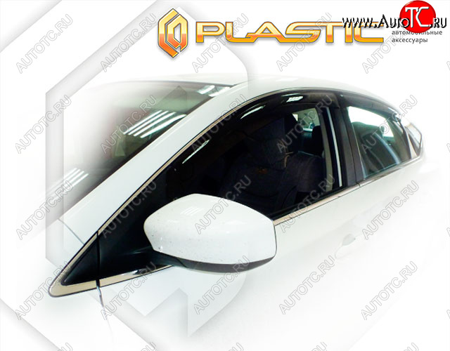 2 079 р. Ветровики дверей CA-Plastic  Nissan Bluebird Sylphy  седан (2012-2024) (Classic полупрозрачный, Без хром. молдинга)  с доставкой в г. Калуга