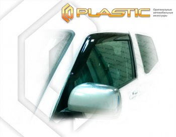 1 899 р. Ветровики дверей CA-Plastic  Mitsubishi Pajero  4 V80 (2006-2014) (Classic полупрозрачный, Без хром. молдинга)  с доставкой в г. Калуга. Увеличить фотографию 1