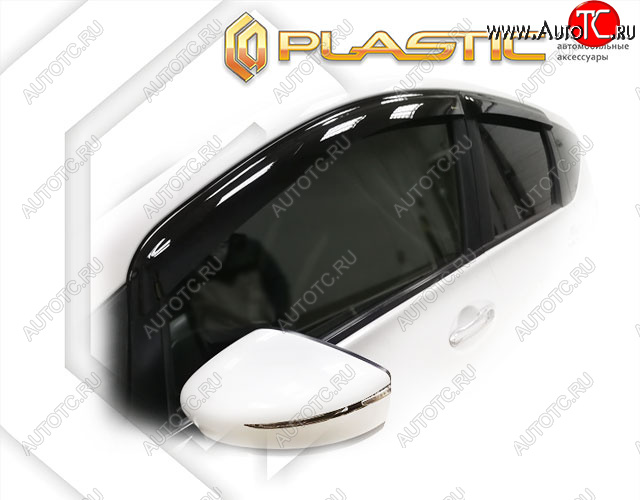 1 989 р. Ветровики дверей CA-Plastic  Nissan Note  2 (2012-2020) (Classic полупрозрачный, Без хром. молдинга)  с доставкой в г. Калуга