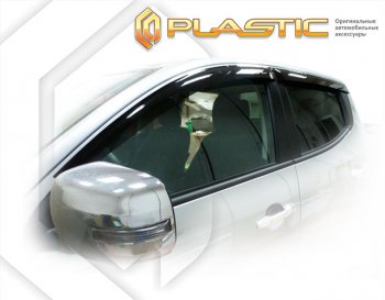 2 169 р. Ветровики дверей CA-Plastic Mitsubishi Triton KKKL Double Cab дорестайлинг (2015-2018) (Classic полупрозрачный, без хром. молдинга)  с доставкой в г. Калуга. Увеличить фотографию 1