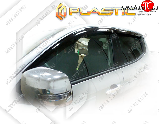 2 169 р. Ветровики дверей CA-Plastic Mitsubishi Triton KKKL Double Cab дорестайлинг (2015-2018) (Classic полупрозрачный, без хром. молдинга)  с доставкой в г. Калуга